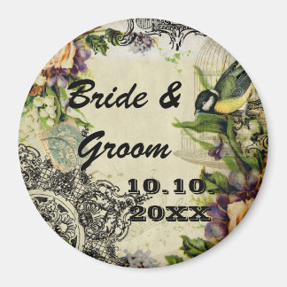  gele zongkooi Floral sla de datum op Magneet