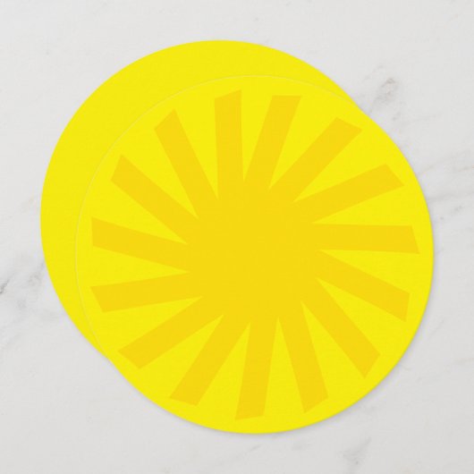 Gele zonlicht felle moderne vrolijke kaart (Voorkant / Achterkant)