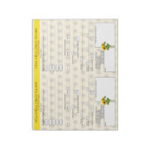 Gele zonnebloem 5 en 1 Notitieblok van de levensmi (Linkerzijde)