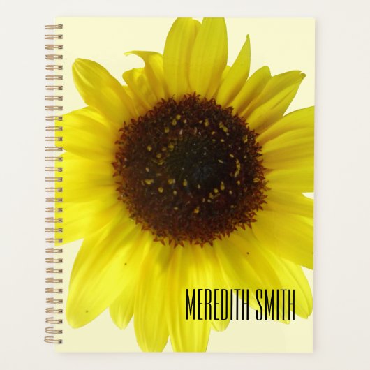 Gele Zonnebloem Aangepaste Naam Planner (Voorkant)