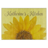 Gele zonnebloem Aangepaste naam Snijplank (Voorkant)