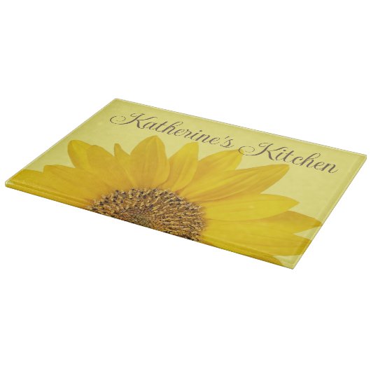 Gele zonnebloem Aangepaste naam Snijplank (Hoek)