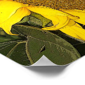 Gele zonnebloem afdrukken poster (Hoek)