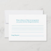 Gele Zonnebloem Aqua Blue Ribbon Wedding RSVP (Achterkant)