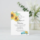 Gele zonnebloem  Aqua Truck Weduwen Shower Kaart (Staand voorkant)