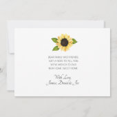 Gele Zonnebloem Aquarel Bloem Bewegend Aankondiging (Achterkant)