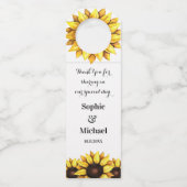 Gele zonnebloem aquarel bloem flessenhanger (Voorkant)