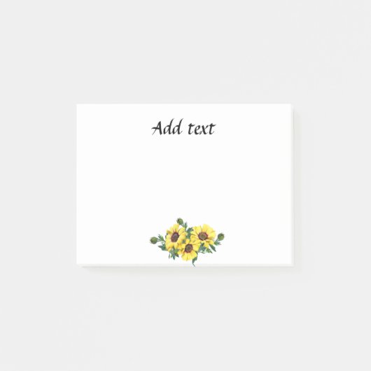 gele zonnebloem arrangement sjabloon post-it® notes (Voorkant)