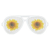 gele zonnebloem aviator zonnebril (Voorkant)