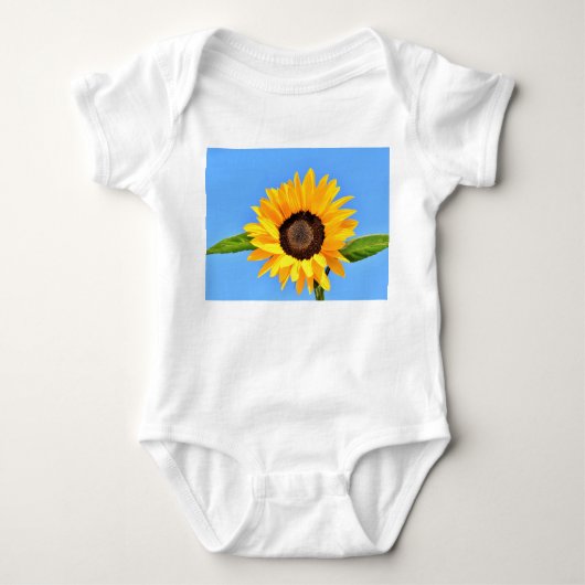 Gele Zonnebloem Baby Bodysuit (Voorkant)