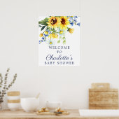 Gele zonnebloem Baby shower Welkomstteken Poster (Keuken)