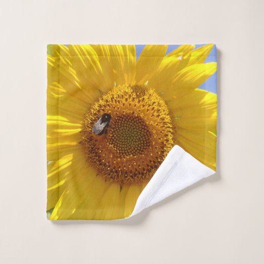 Gele zonnebloem bad handdoek (Wasdoekje)