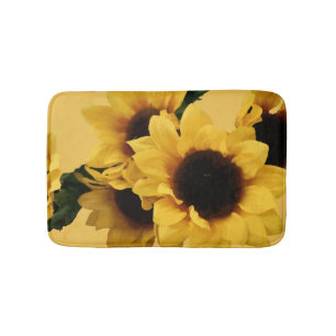Gele zonnebloem badmat