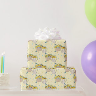 Gele Zonnebloem Basket Watering Can Cadeaupapier