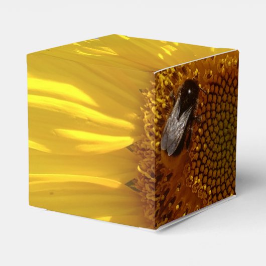 Gele zonnebloem bedankdoosjes (Achterkant)