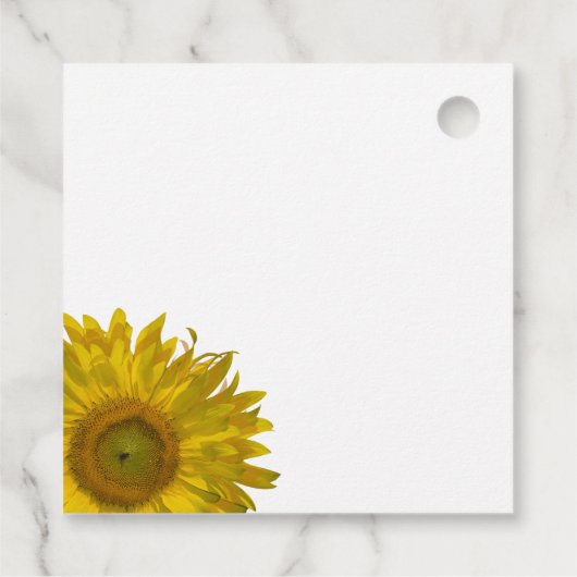 Gele zonnebloem bedankjes labels (Achterkant)