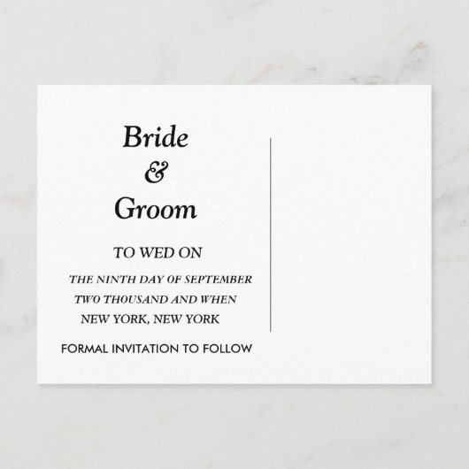 Gele zonnebloem bespaart de datumkaarten aankondigingskaart (Achterkant)