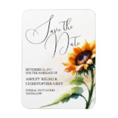 Gele zonnebloem bewaar de datum magneet (Verticaal)