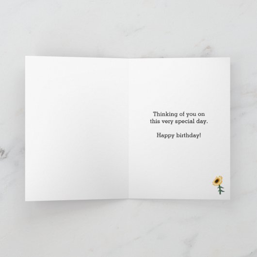 Gele zonnebloem Birthday Kaart (Binnen)