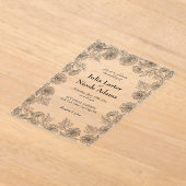 Gele Zonnebloem bladeren Tuin Minimalistische Brui Acryl Uitnodigingen (Laagn)