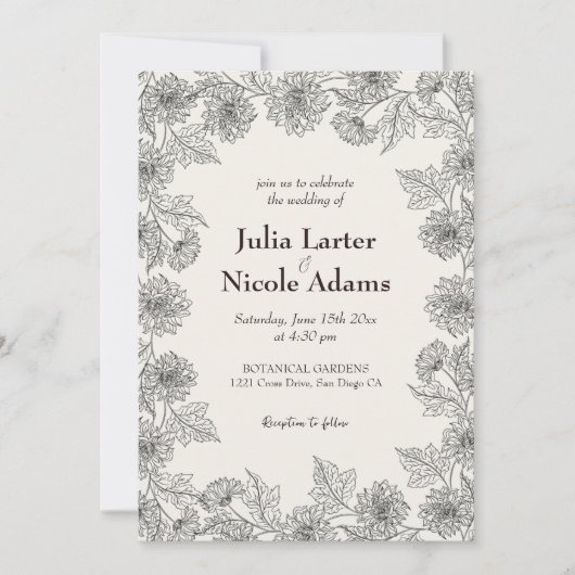 Gele Zonnebloem bladeren Tuin Minimalistische Brui Kaart (Voorkant)