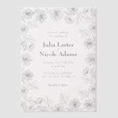 Gele Zonnebloem bladeren Tuin Minimalistische Brui Vellum Uitnodigingen (Voorkant)