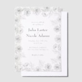 Gele Zonnebloem bladeren Tuin Minimalistische Brui Vellum Uitnodigingen (Offset)