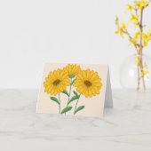 Gele zonnebloem Blank Florence Note Card Kaart (Gele Bloem)