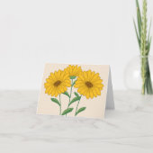 Gele zonnebloem Blank Florence Note Card Kaart (Voorkant)
