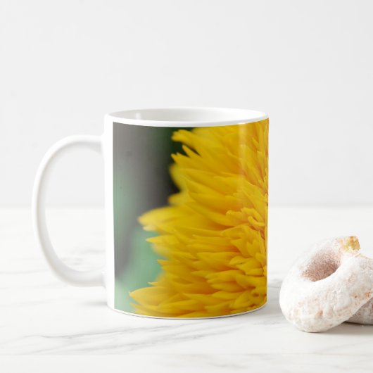 Gele zonnebloem Blank koffie Koffiemok (Met donut)
