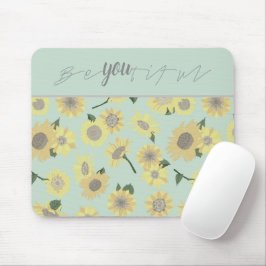 Gele zonnebloem Blauw ben jij Floral Pattern Muismat
