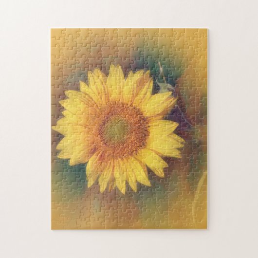 Gele Zonnebloem Bloem Art Puzzel (Verticaal)