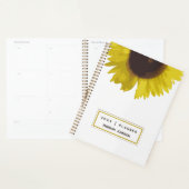 Gele Zonnebloem Bloem Bloemige Aangepaste Naam Planner (Display)