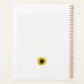 Gele Zonnebloem Bloem Bloemige Aangepaste Naam Planner (Achterkant)