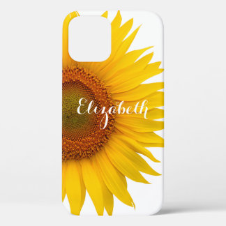 Gele Zonnebloem Bloem Gepersonaliseerd iPhone 12 Hoesje