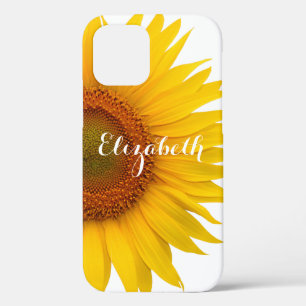 Gele Zonnebloem Bloem Gepersonaliseerd iPhone 12 Hoesje