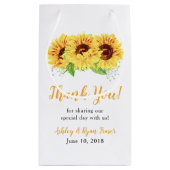 Gele Zonnebloem Bloemen Bruiloft Welkom Klein Cadeauzakje (Achterkant)