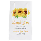 Gele Zonnebloem Bloemen Bruiloft Welkom Klein Cadeauzakje (Voorkant)