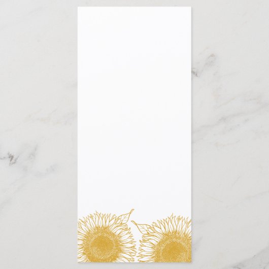 Gele Zonnebloem Bloemen Zomer Herfst Herfst Herfst Menu (Achterkant)