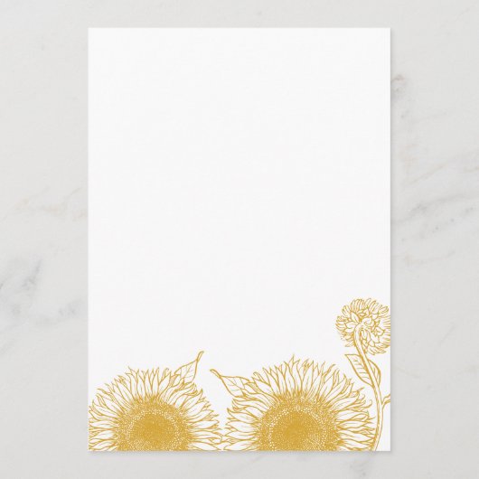 Gele Zonnebloem Bloemen Zomer Herfst Herfst Herfst Menu (Achterkant)