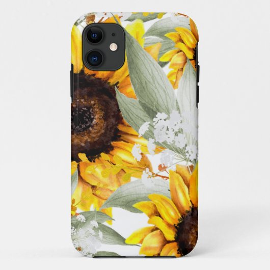 Gele Zonnebloem Bloemige Rustieke Herfst Bloem Case-Mate iPhone Case (Achterkant)