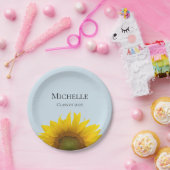 Gele zonnebloem Bloom Floral Gradual Party Papieren Bordje (Feest)