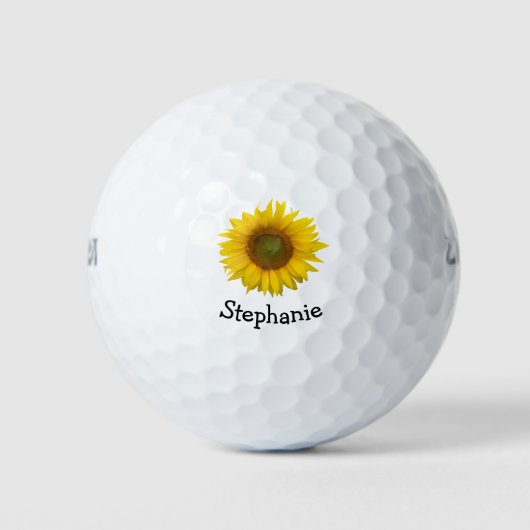 Gele zonnebloem Bloom Golf Ball Golfballen (Voorkant)
