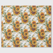  Gele Zonnebloem Bouquet-bijen Cadeaupapier (Vlak)