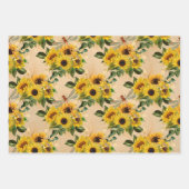  Gele Zonnebloem Bouquet Dragonflies Inpakpapier Vel (Voorkant 2)