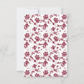 Gele Zonnebloem Bourgondië Damask Wedding RSVP Car (Achterkant)