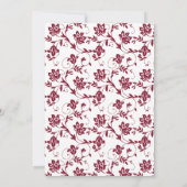 Gele Zonnebloem Bourgondië Damaskbruiloft Kaart (Achterkant)