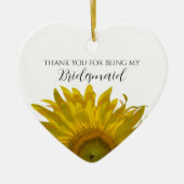 Gele zonnebloem Bridesmaid Hartelijk dank Keramisch Ornament (Voorkant)