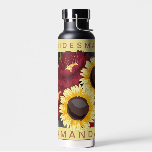  Gele Zonnebloem Bridesmaid Name Weddenschap Waterfles (Links)