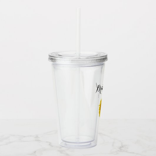 Gele Zonnebloem Bridesmaid Weddenschap Acryl Drinkbeker (Rechts)